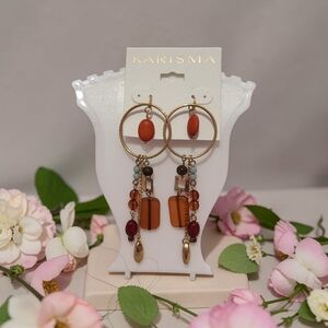 Karisma  Beaded Hoop Drop Earrings